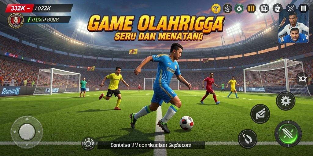 Tangkapan layar 33ZK menampilkan aksi pertandingan olahraga yang dinamis.
