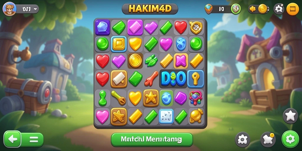 Screenshot gameplay HAKIM4D menampilkan keseruan mencocokkan objek.