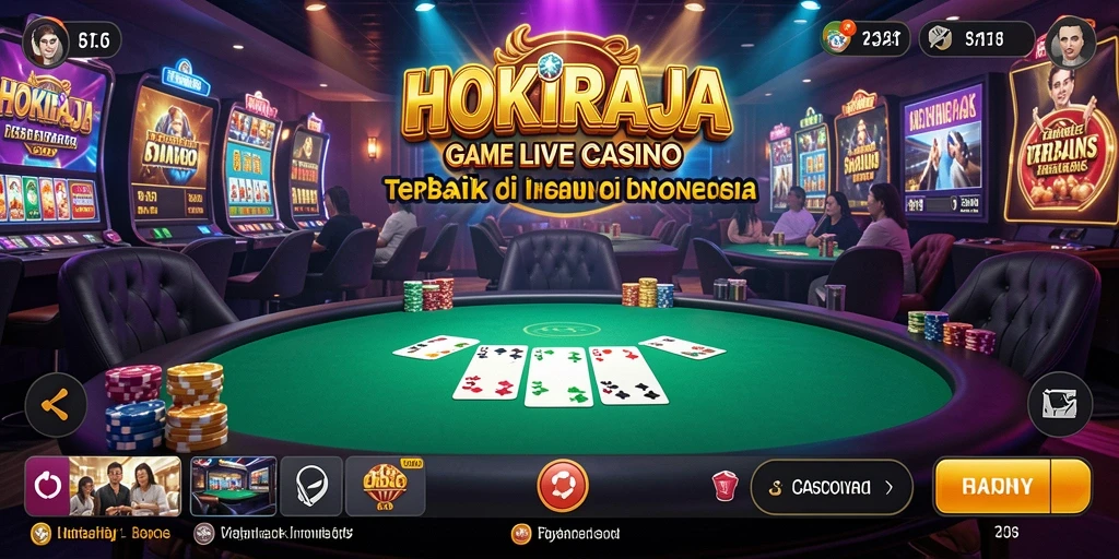 Screenshot HOKIRAJA menampilkan suasana permainan Live Casino yang mendebarkan.