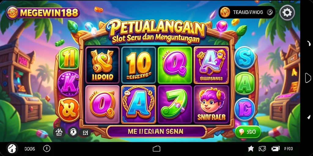 Tangkapan layar gameplay MEGEWIN188 yang mendebarkan dengan tema Slot menarik.