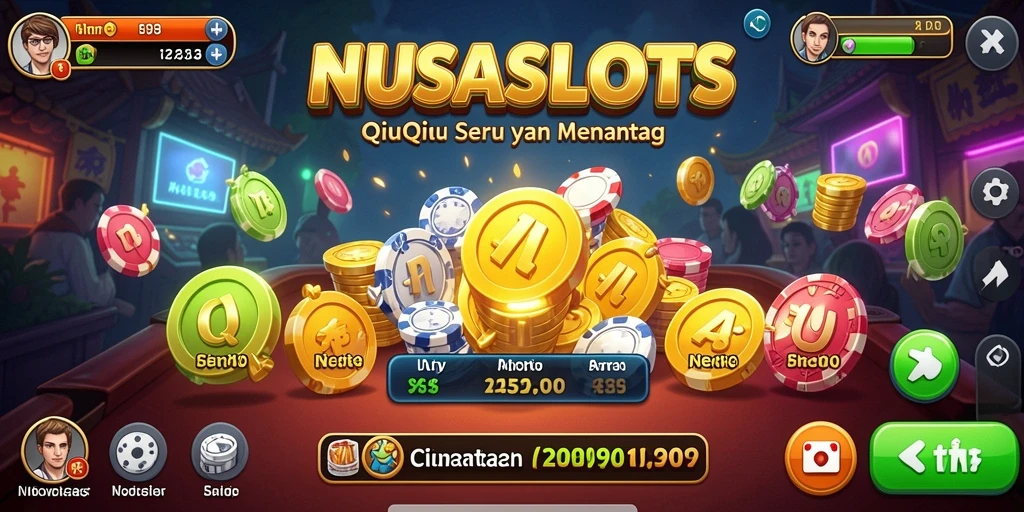 Tampilan gameplay seru NUSASLOTS dengan kartu QiuQiu.