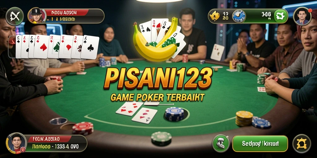 Tampilan aksi seru dalam permainan Poker PISANG123.