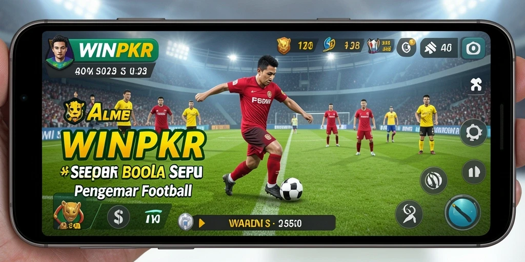Screenshot utama WINPKR menampilkan aksi seru gameplay Football yang menegangkan.